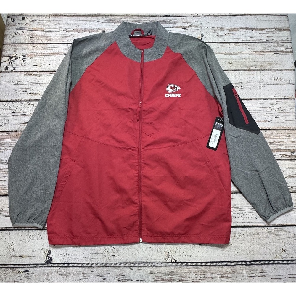 Dunbrooke Kansas City Chiefs NFL Full Zip Men's Red Gray Large NWT